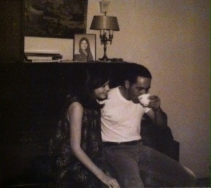 Kicking back with Jack at home, c. 1968.
